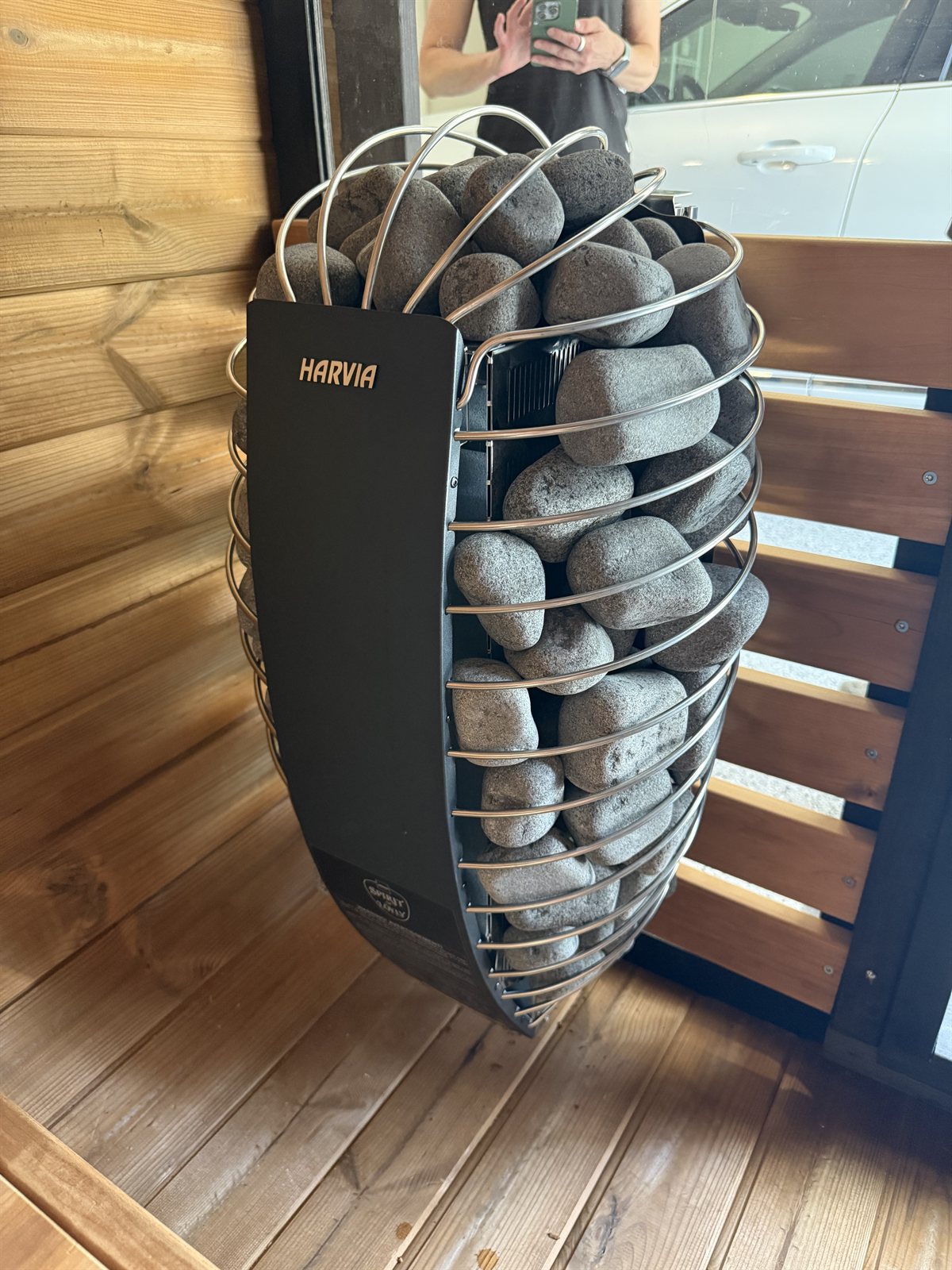 Sauna heater upgrade shared by Kelsey Britton.