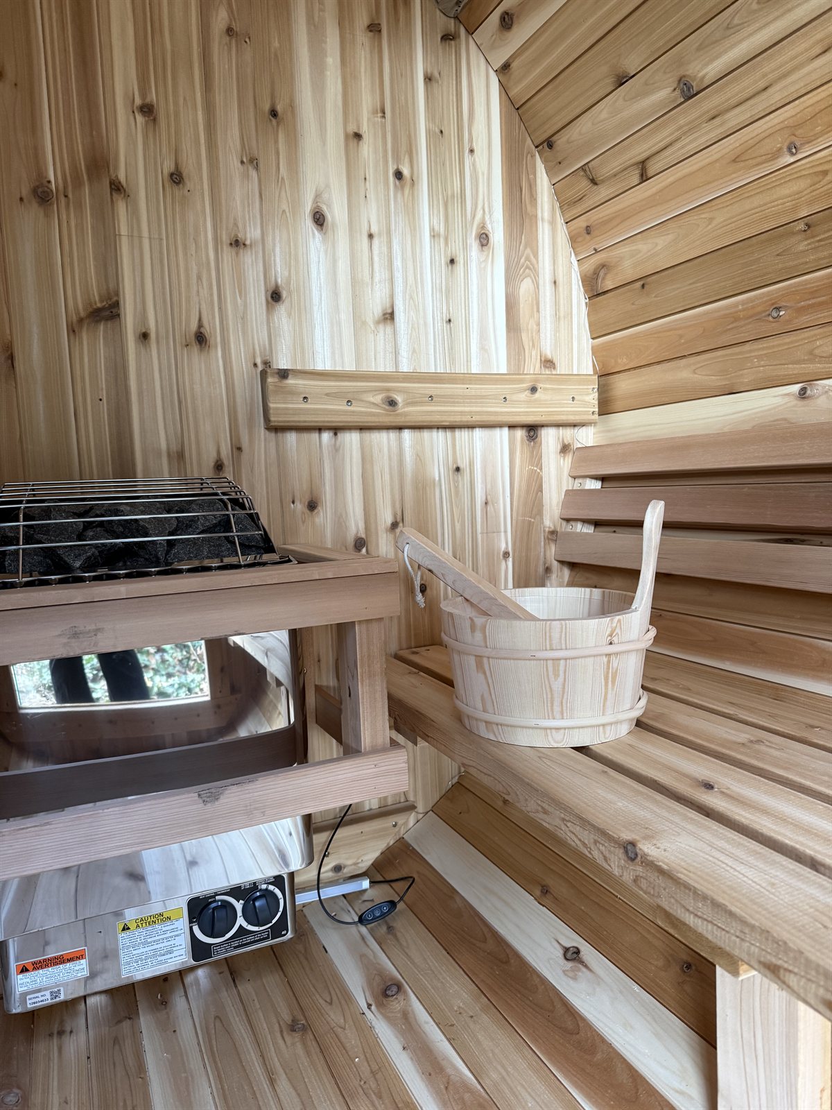 Sauna interior shared by Omar Huddani.