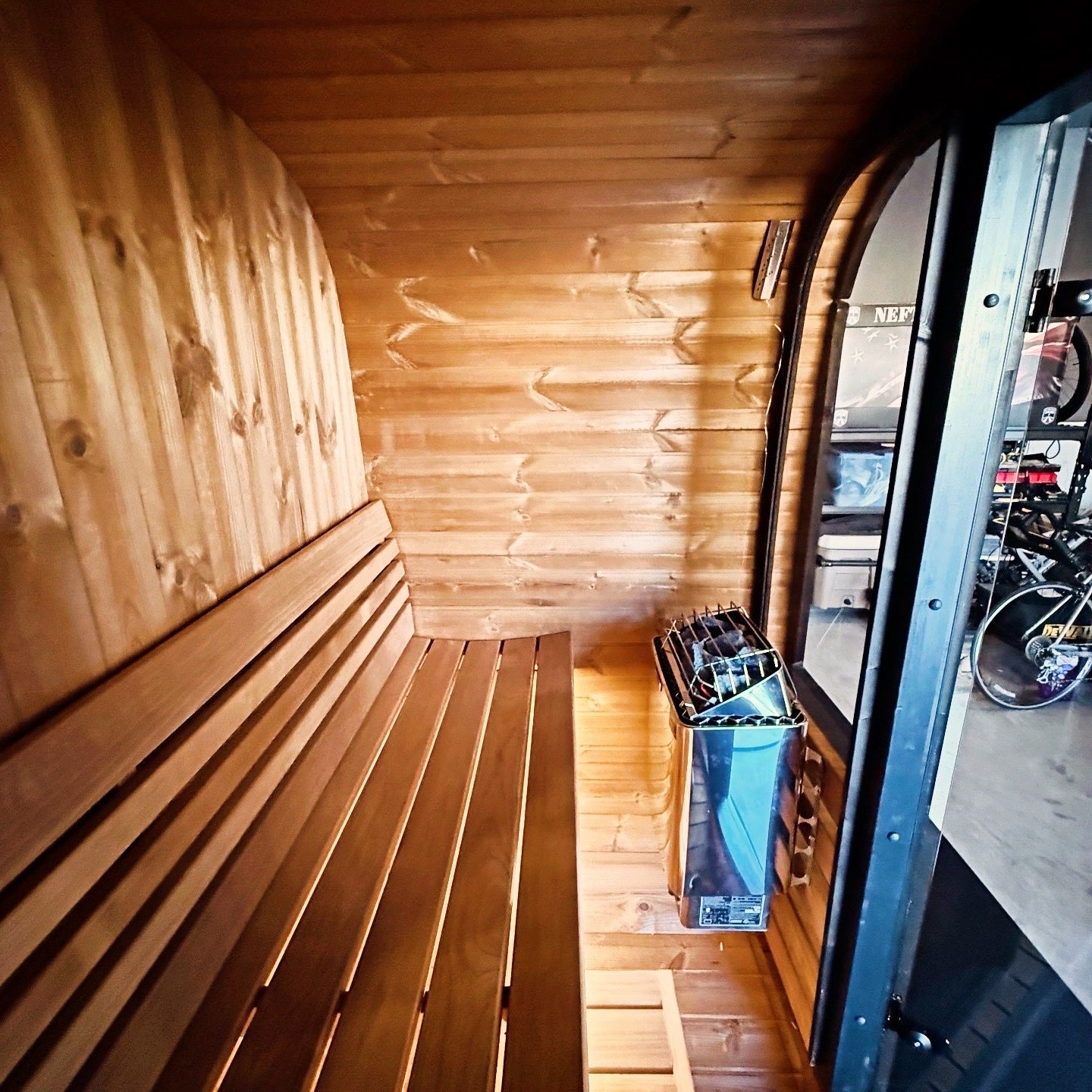 Sauna interior shared by Tyler Prichard.